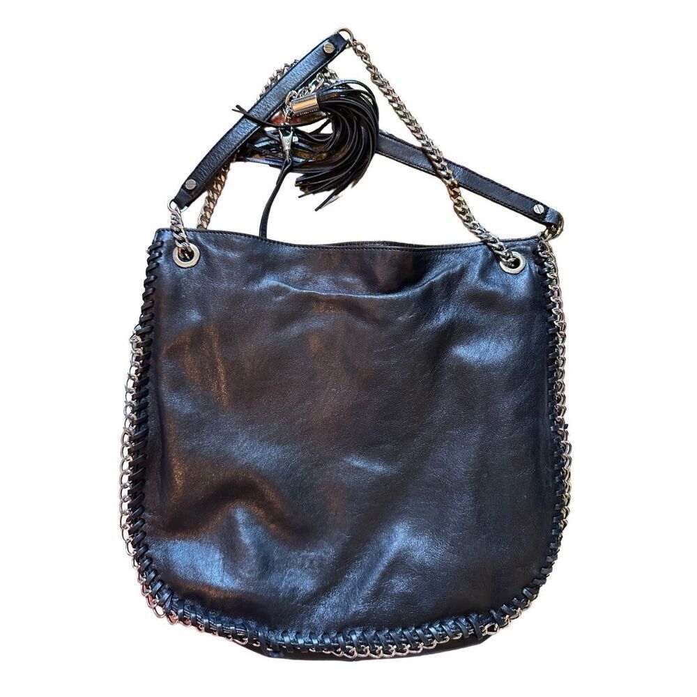 Michael Kors black leather with chain detail